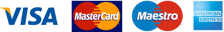 Visa, MasterCard, Maestro ve American Express